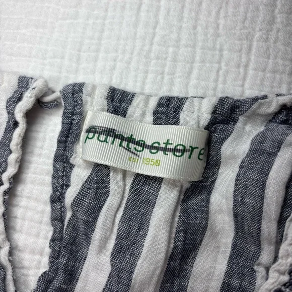 Pants Store Chic Blue Striped Ruffle Crop Top - Picture 5 of 5